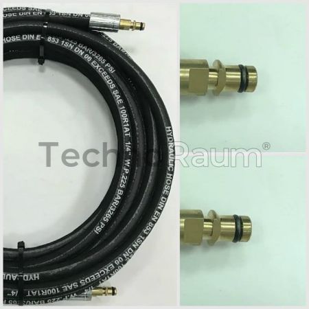 Шланг высокого давления резиновый DN6 двухоплеточный для Karcher 15 м штуцер NEW - штуцер NEW